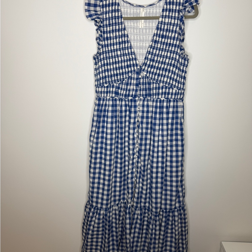 Blue Gingham Sleeveless Dress